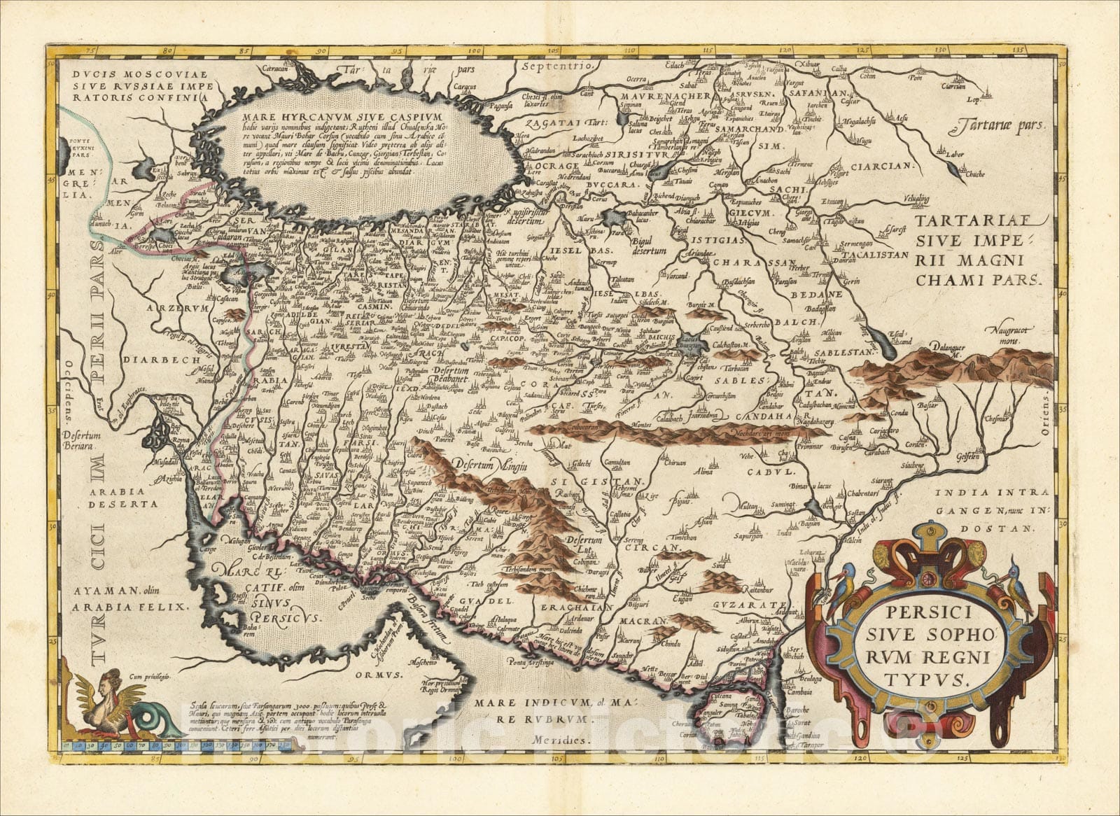 Historic Map : Persici Sive Sophorum Regni Typus, 1574, Abraham Ortelius, Vintage Wall Art