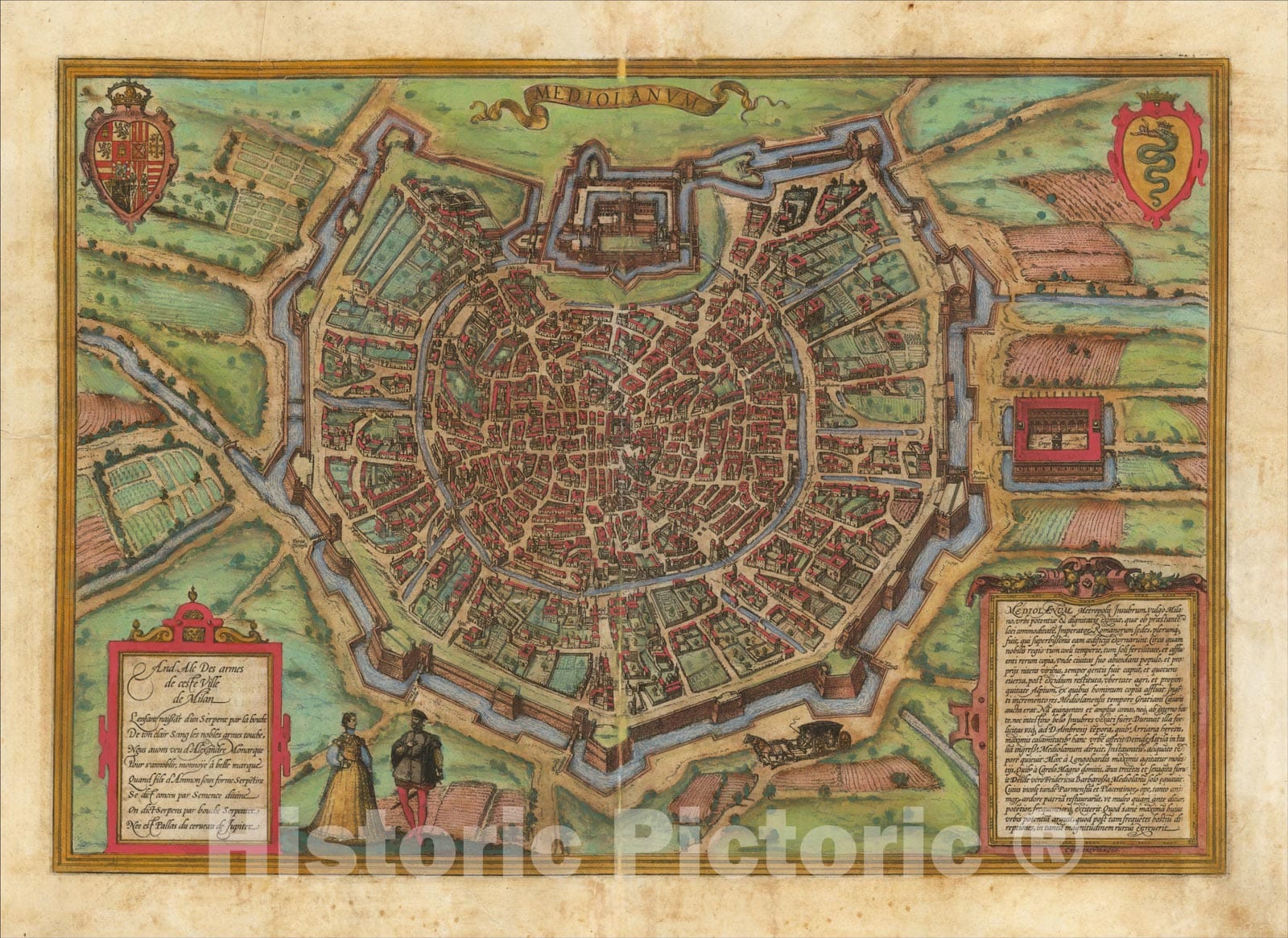 Historic Map : Mediolanum, 1572, , Vintage Wall Art