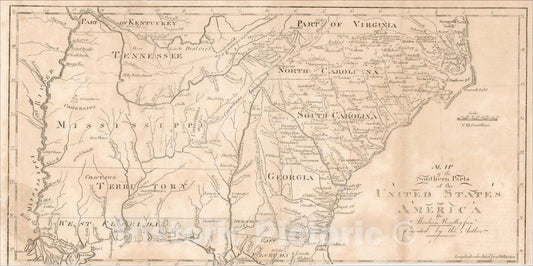Historic Map : Map of the Southern Parts of the United States of America By Abraham Bradley Junr., 1804, Jedidiah Morse, Vintage Wall Art
