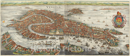 Historic Map : Venetia, 1636, Matthaus Merian, v2, Vintage Wall Art