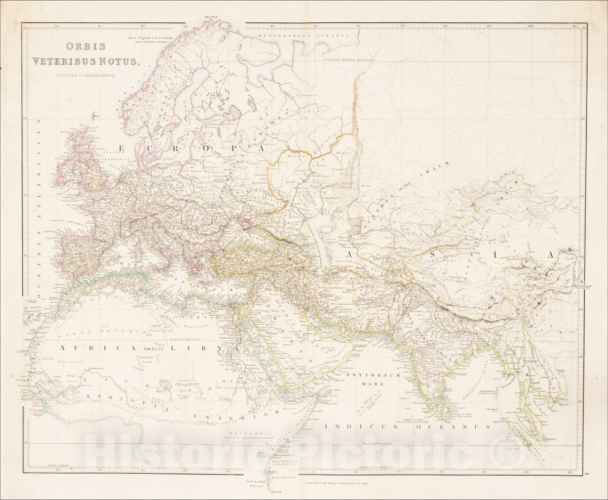 Historic Map : Novis Orbis Veteris, 1840, John Arrowsmith, Vintage Wall Art