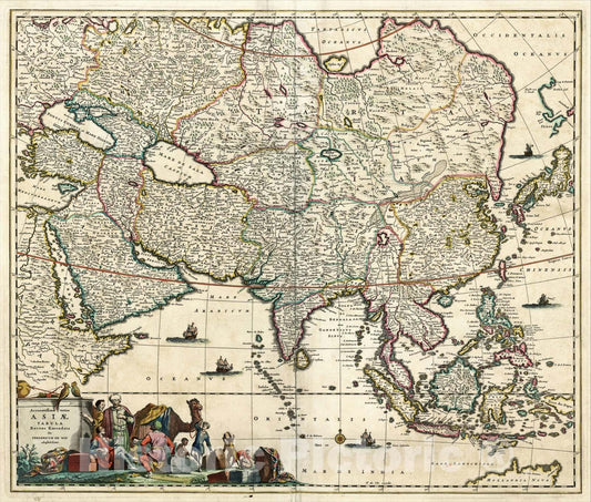 Historic Map : Accuratissima Totius Asiae Tabula Recens Emendata , c1688, Vintage Wall Art