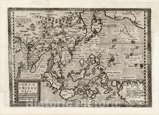 Historic Map : India Orientalis, 1600, 1600, Johann Bussemachaer, Vintage Wall Art