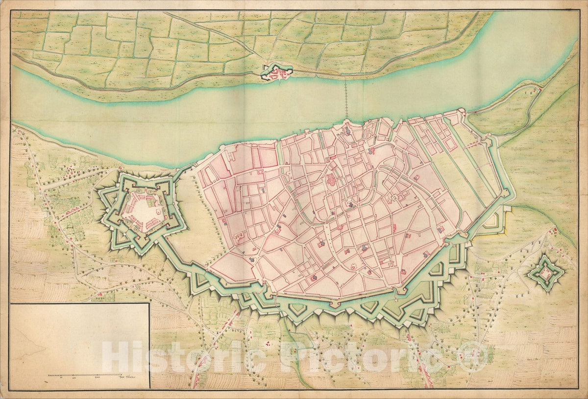 Historic Map : Antwerp, c1700, , Vintage Wall Art