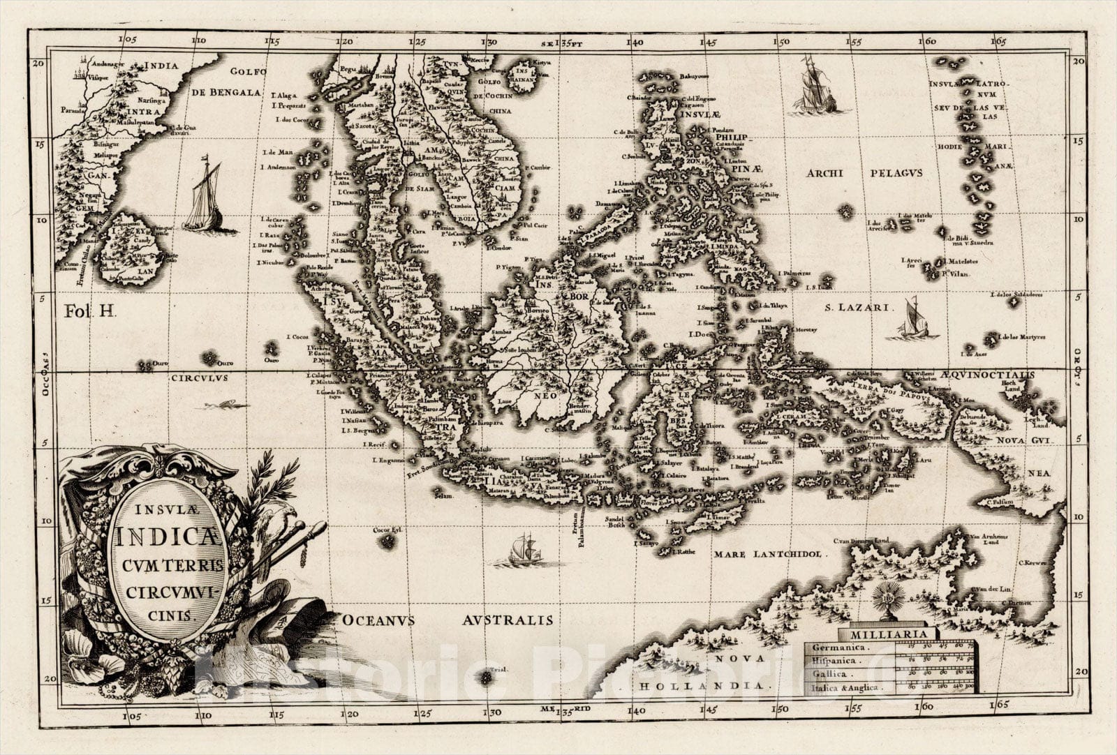 Historic Map : Insulae Indicae Cum Terris Circumvicinis, 1710, , Vintage Wall Art