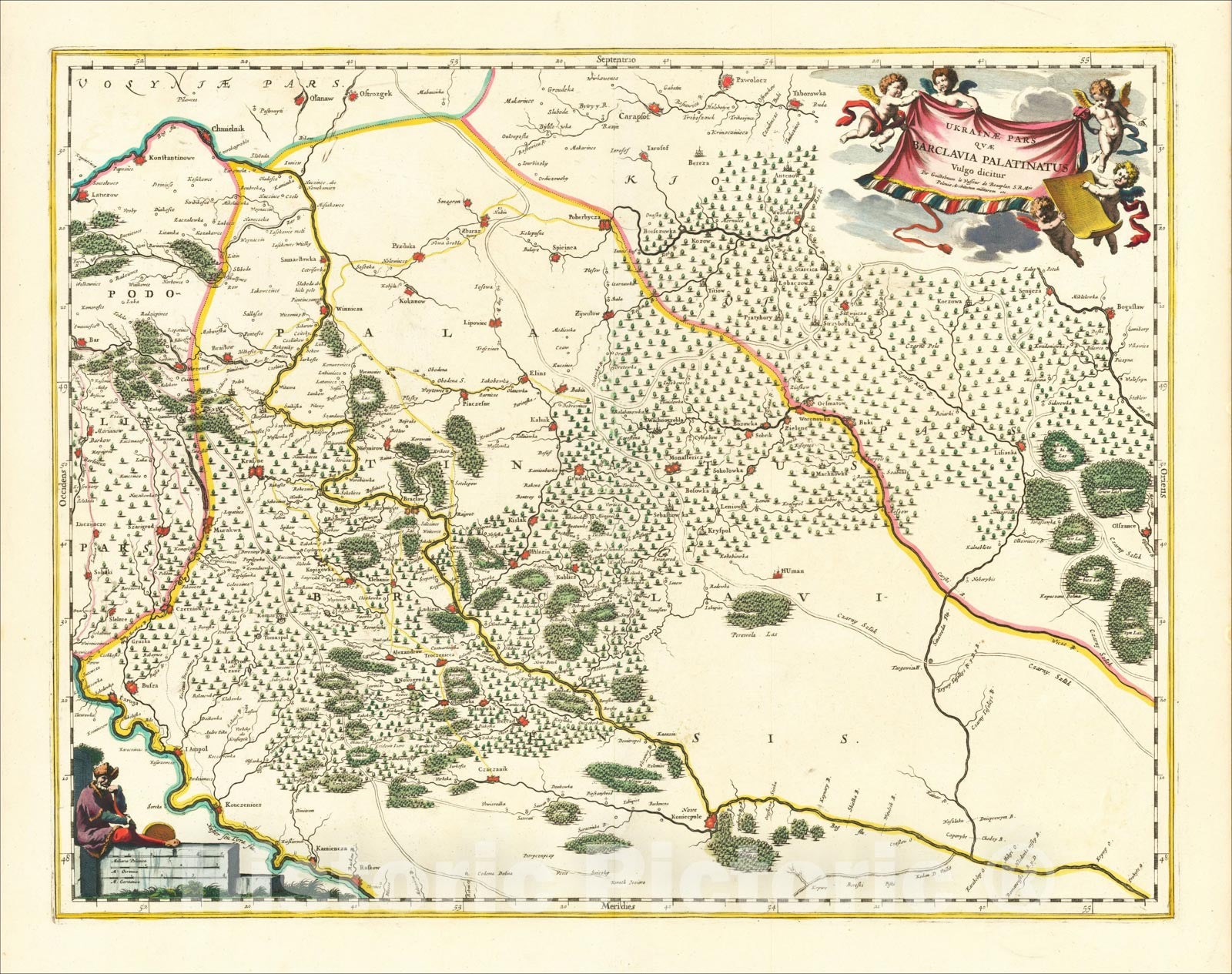 Historic Map : Ukrainae pars quae Barclavia Palatinatus Vulgo dicitur , c1660, Johannes Blaeu, Vintage Wall Art