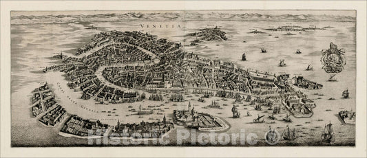 Historic Map : Venetia, c1700, Pieter van der Aa, Vintage Wall Art