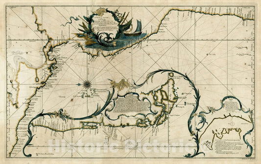 Historic Map : Nueva y correcta Carta del Mar Pacifico, ?del Sur, construida por las mejores noticias de los Pilotos de ella, 1748, Vintage Wall Art