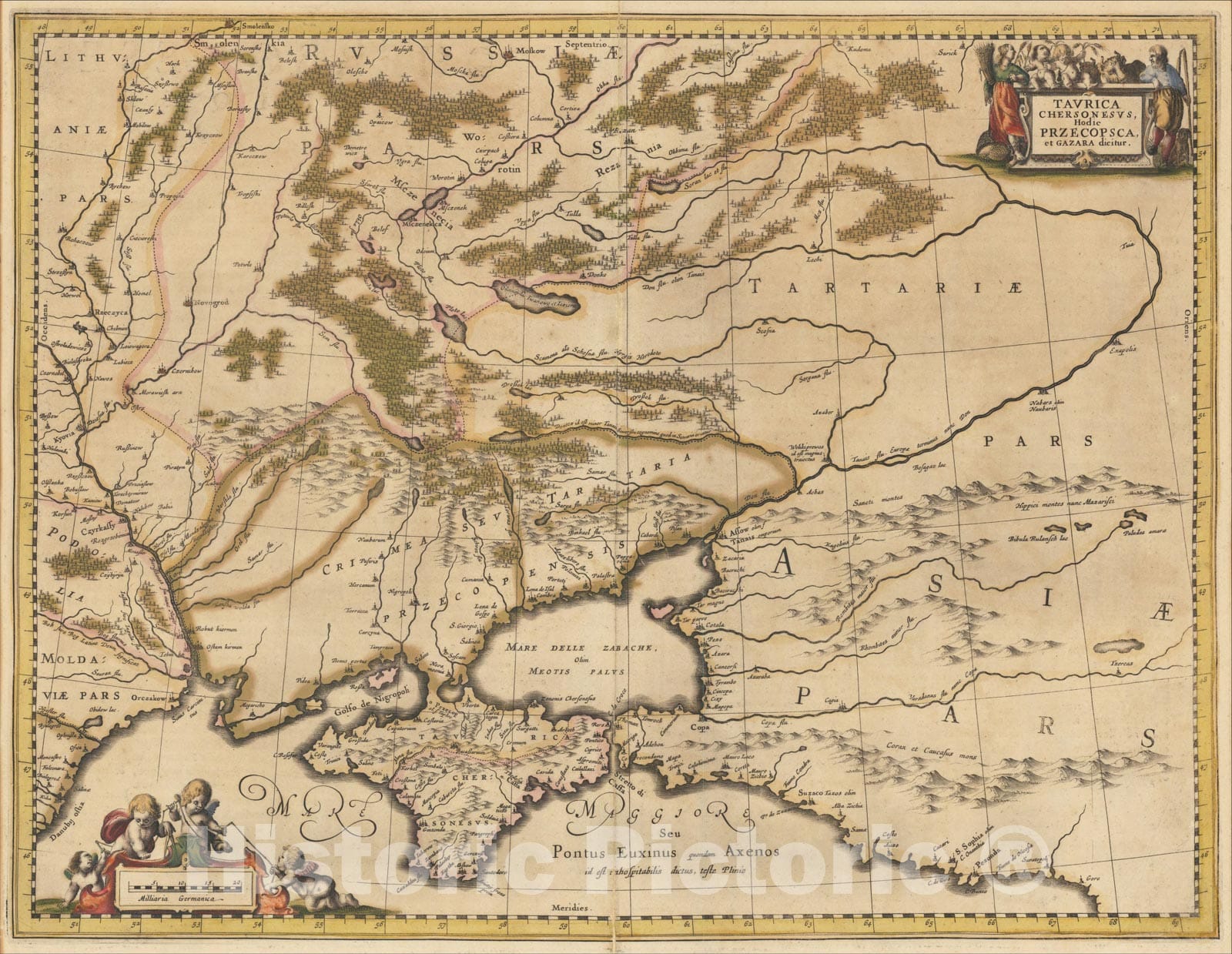 Historic Map : Taurica Chersonesus, Hodie Przecopsca, at Gazara dicitur., 1644, Jan Jansson, Vintage Wall Art