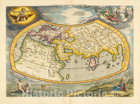 Historic Map : Universalis Tabula Iuxta Ptolemaeum, 1578, Gerard Mercator, v1, Vintage Wall Art