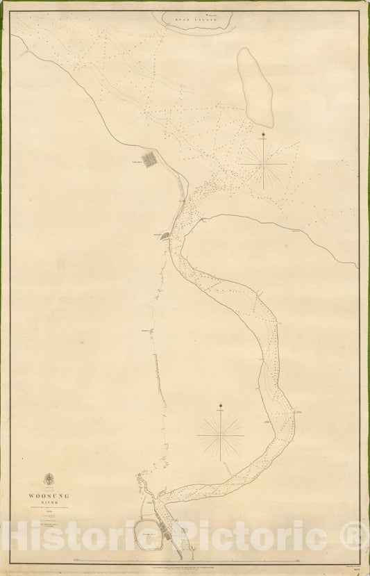 Historic Map : Woosung River Surveyed By Captns. H. Kellett & B Collinson, C.B. 1842., 1844, British Admiralty, Vintage Wall Art