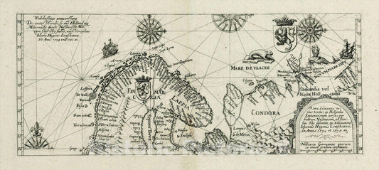 Historic Map : Vera Delineatio Totius Tractus ex Hollandia Septentrionem versus per Fretrum Nassovicum, 1613, Theodor De Bry, Vintage Wall Art