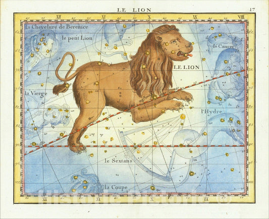 Historic Map : Le Lion (Leo), 1776, John Flamsteed, Vintage Wall Art