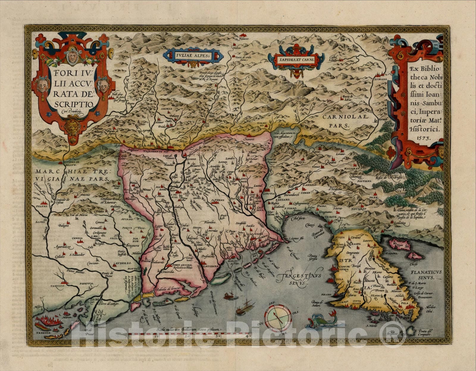 Historic Map : Fori Iulii Accurata Descriptio, 1608, , Vintage Wall Art