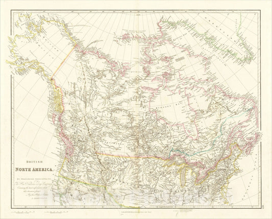 Historic Map : British North America. By Permission Dedicated to The Honble. Hudsons Bay Company, 1837, John Arrowsmith, Vintage Wall Art