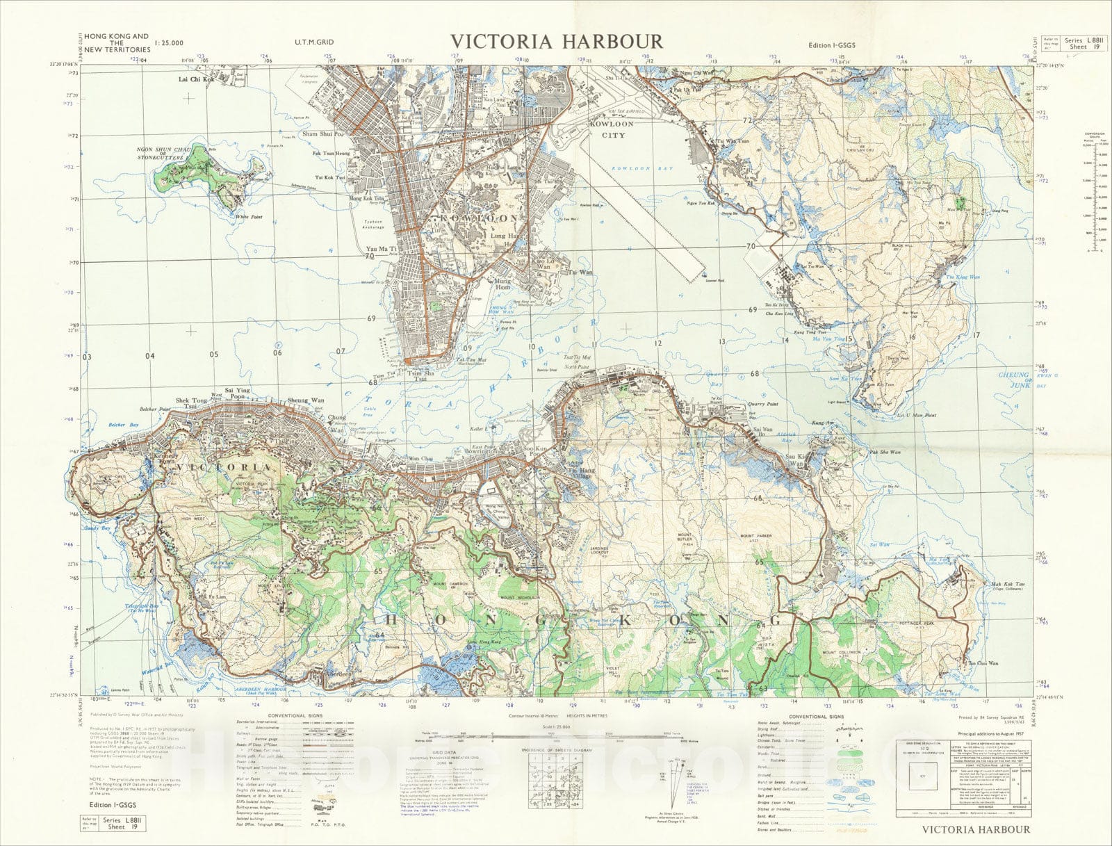 Historic Map : Victoria Harbour, c1957, , Vintage Wall Art