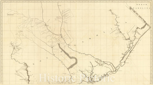 South Carolina and Georgia - Revolutionary War Survey Map, 1780