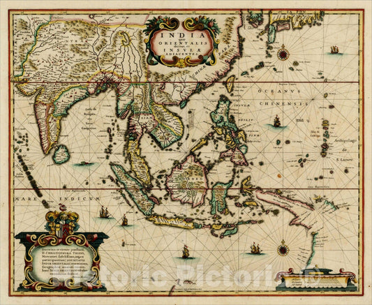 Historic Map : India quae Orientalis dicitur et Insulae Adiacentes, 1636, , Vintage Wall Art