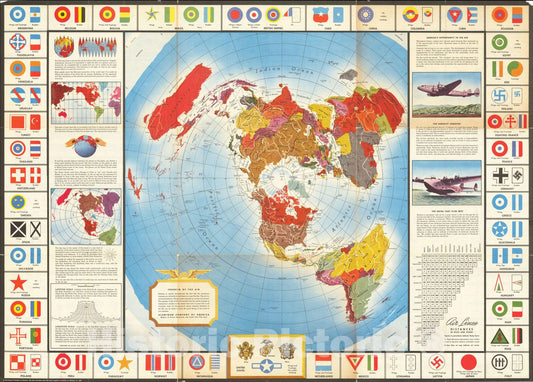 Historic Map : Global Map for Global War and Global Peace, 1943, Alcoa Map Department, v1, Vintage Wall Art
