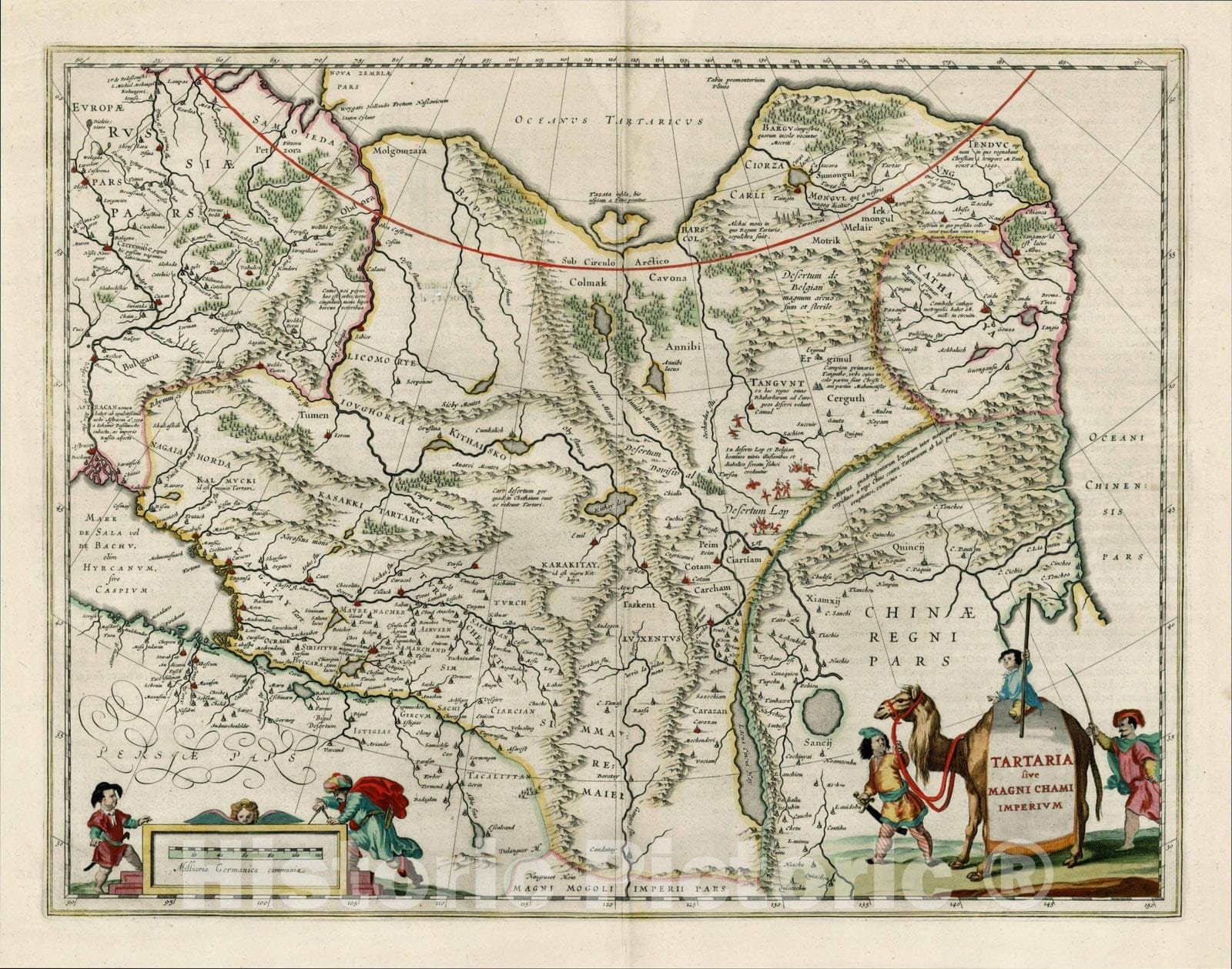 Historic Map : Tartaria sive Magni Chami Imperium, c1640, Willem Janszoon Blaeu, v1, Vintage Wall Art
