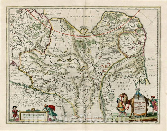Historic Map : Tartaria sive Magni Chami Imperium, c1640, Willem Janszoon Blaeu, v1, Vintage Wall Art