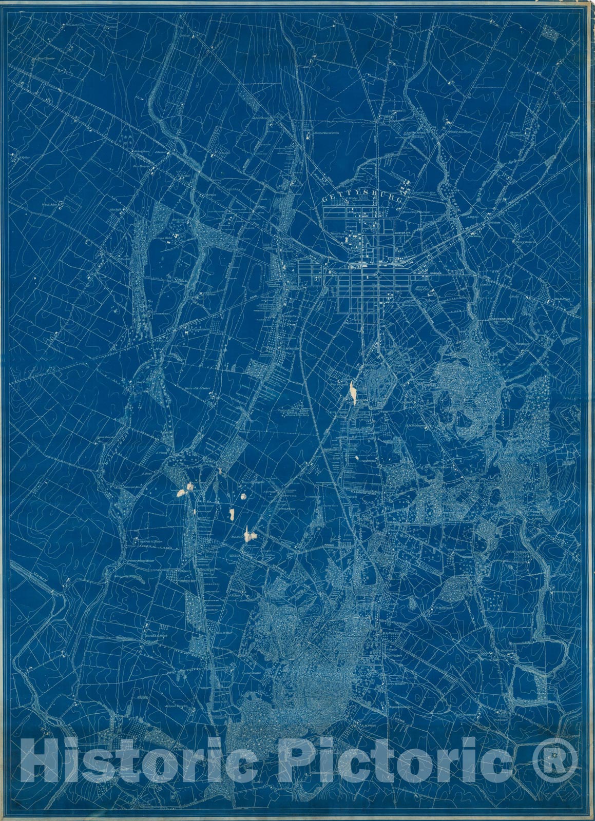 Historic Map : [Gettysburg Cadastral Map], c1900, Anonymous, Vintage Wall Art