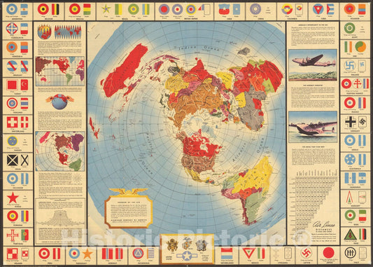 Historic Map : Global Map for Global War and Global Peace, 1943, Alcoa Map Department, v2, Vintage Wall Art