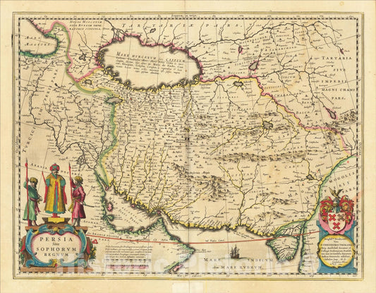 Historic Map : Persia Sive Sophorum Regnum, 1635, , Vintage Wall Art