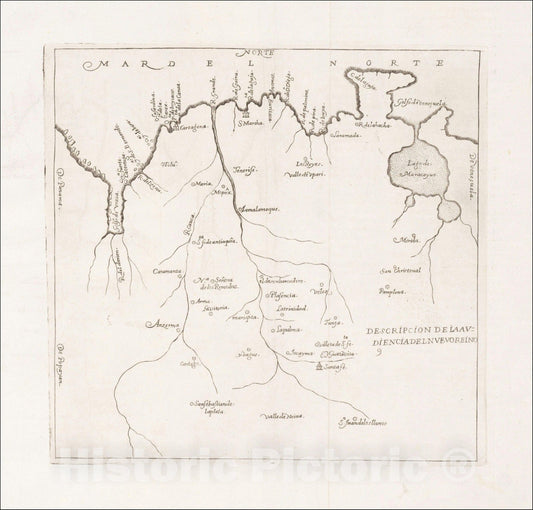 Historic Map : Descripcion Del Destricto Del Audiencia Del Nuevo Reino, 1666, Antonio de Herrera y Tordesillas, Vintage Wall Art