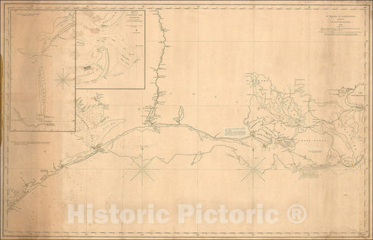 Historic Map : St. Marks To Galveston. Sheet II. E & G.W. Blunt. New York, 1846. Additions To 1857, 1857, E & GW Blunt, Vintage Wall Art