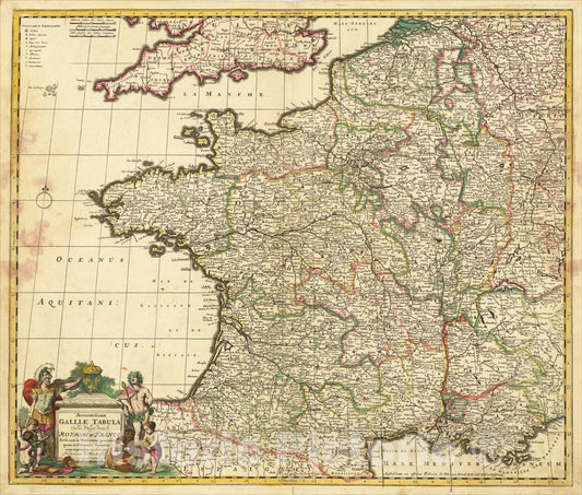 Historic Map : Accuratissima Galliae Tabula Vulgo Royaume De France, c1688, Frederick De Wit, Vintage Wall Art
