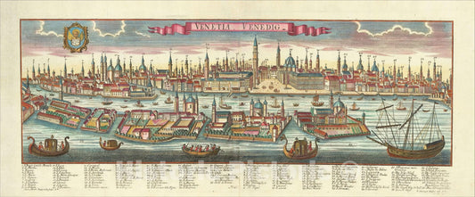 Historic Map : Venetia, Venedig, c1740, Johanne Christoph Haffner, Vintage Wall Art