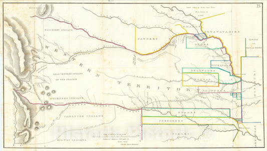 Historic Map : [Western Territory], 1836, Col. Henry P. Dodge, Vintage Wall Art