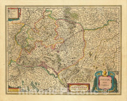 Historic Map : Sueviae Nova Tabula., c1635, Willem Janszoon Blaeu, Vintage Wall Art
