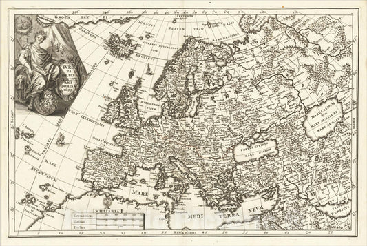 Historic Map : Europae Orbis Christiani Domina 1699, 1700, Heinrich Scherer, Vintage Wall Art