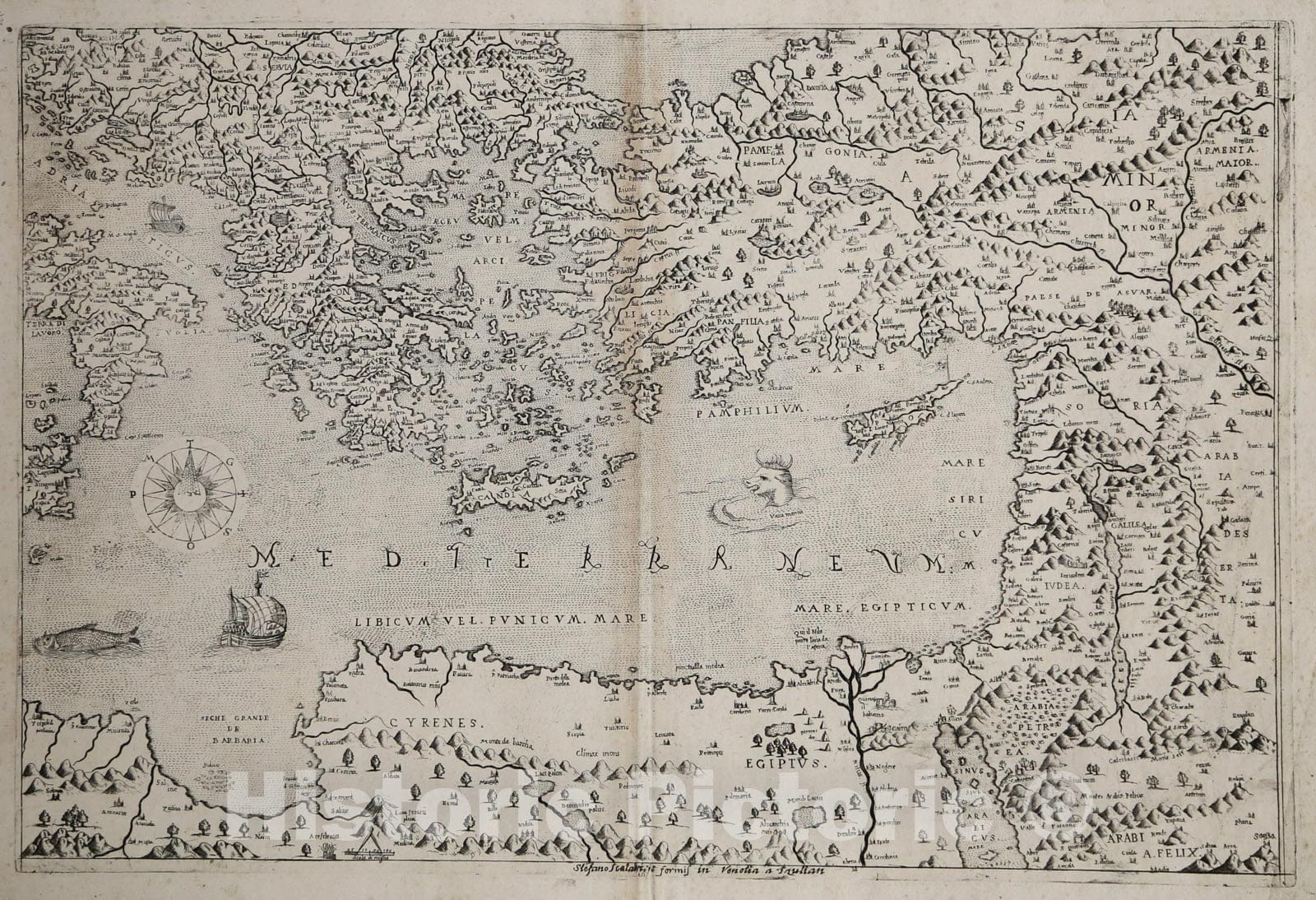 Historic Map : [Eastern Mediterranean], c1570, , Vintage Wall Art