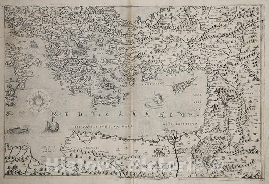 Historic Map : [Eastern Mediterranean], c1570, , Vintage Wall Art