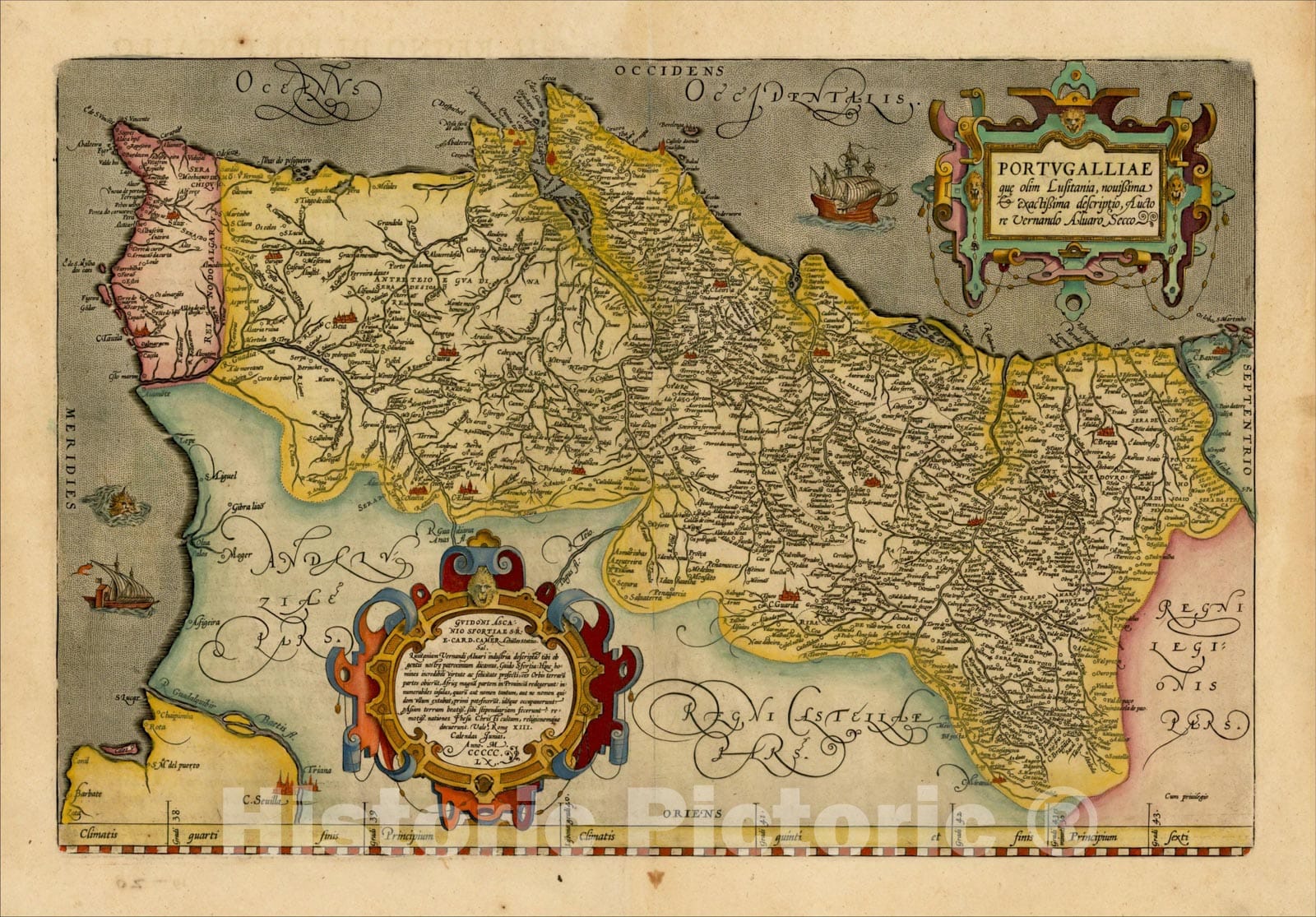 Historic Map : Portugalliae Que Olim Lusitania, novissima et exactissima Descrtiptio , 1609, Abraham Ortelius, Vintage Wall Art
