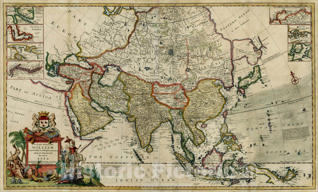 Historic Map : Map of Asia according to ye Newest & Most Accurate Observations, 1720, Herman Moll, Vintage Wall Art