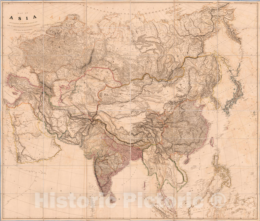 Historic Map : Map of Asia, 1818, Aaron Arrowsmith, Vintage Wall Art