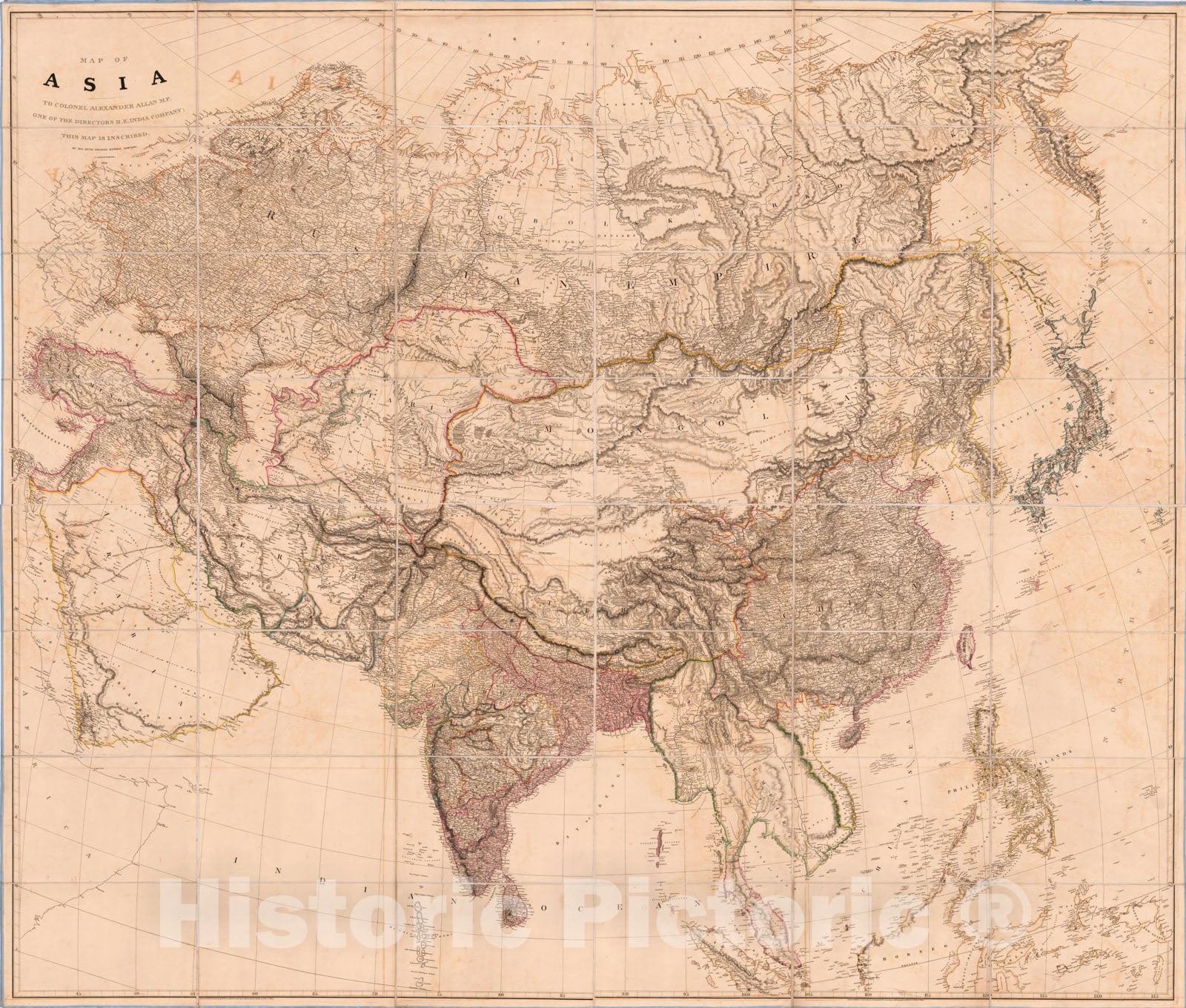 Historic Map : Map of Asia, 1818, Aaron Arrowsmith, Vintage Wall Art
