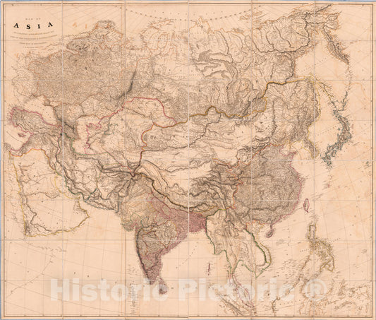 Historic Map : Map of Asia, 1818, Aaron Arrowsmith, Vintage Wall Art