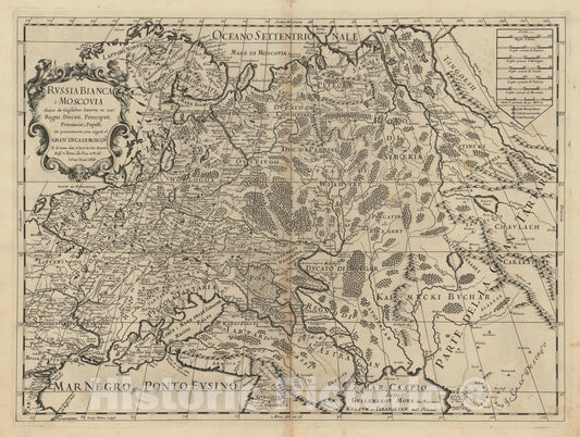 Historic Map : Russia Bianca o Moscovia, 1688, 1688, , Vintage Wall Art