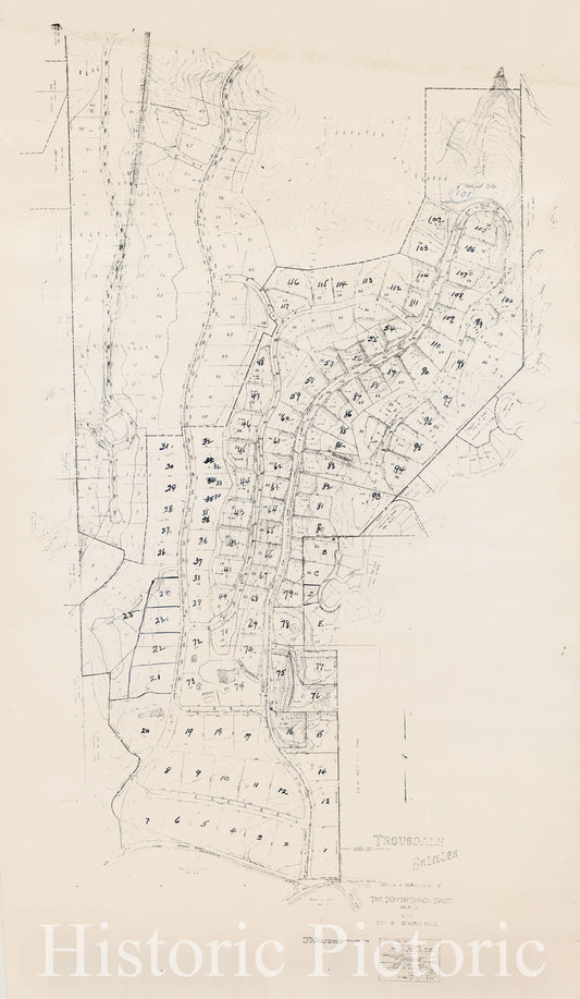 Historic Map : Trousdale Estates Being A Subdivision of The Doheny Ranch, City of Beverly Hills, c1955, , Vintage Wall Art