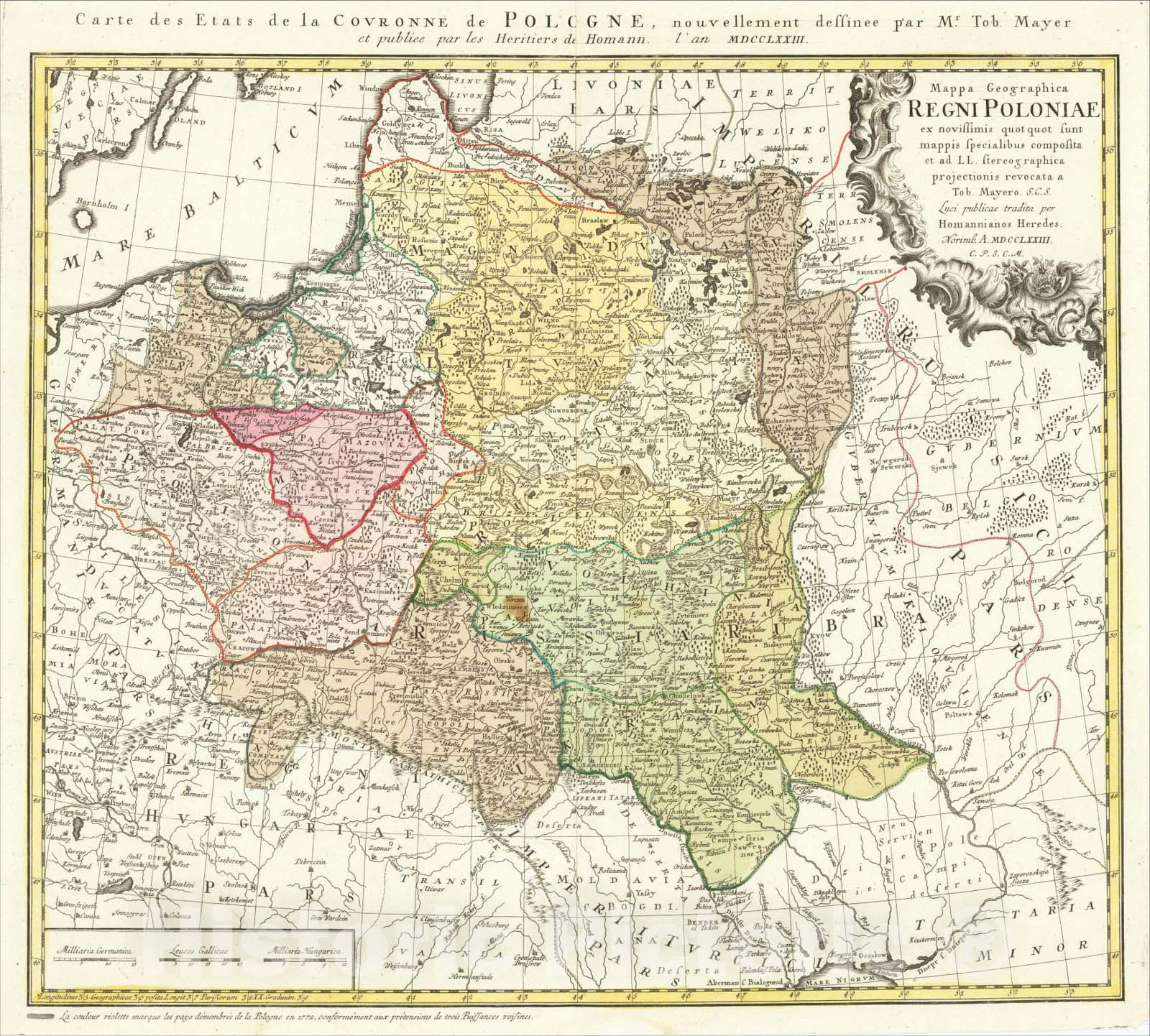 Historic Map : Mappa Geographica Regni Poloniae ex novissimis quotquot sunt mappis specialibus composita et al L, 1773, Homann Heirs, Vintage Wall Art
