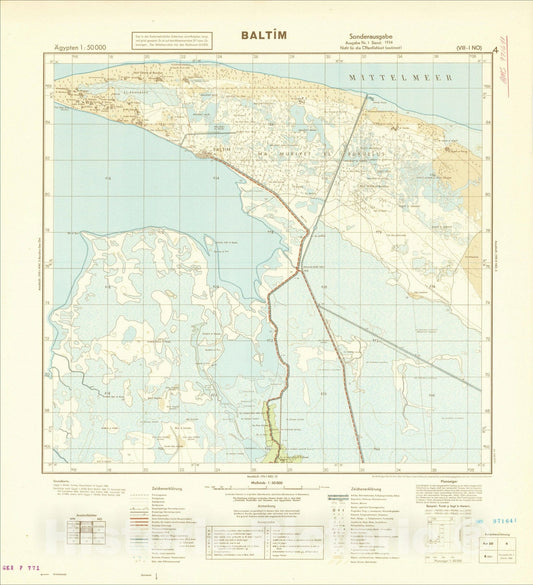 Historic Map : (Second World War - Egypt) ?ypten 1:50,000, 1934, General Staff of the German Army, Vintage Wall Art