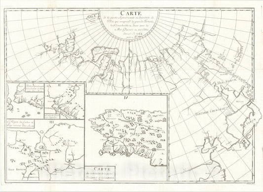 Historic Map : Carte de la partie Septentrionale et Orientale, 1765, Samuel Engel, Vintage Wall Art