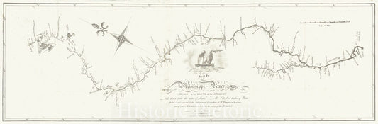 Mississippi River from Source to Missouri, 1810 - Historical Map Print