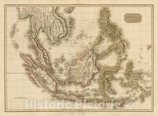 Historic Map : East India Isles, 1813, John Pinkerton, v1, Vintage Wall Art
