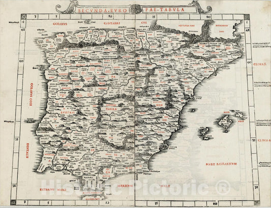 Historic Map : Secunda Europae Tabula, 1511, Bernardus Sylvanus, Vintage Wall Art